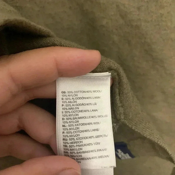 The North Face olive green cotton wool nylon blend 1/4 zip pullover | XL - Picture 5 of 5